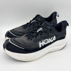 Hoka One One Skyflow Mens 12D Running Shoes Black White  Cross Training Tech‎